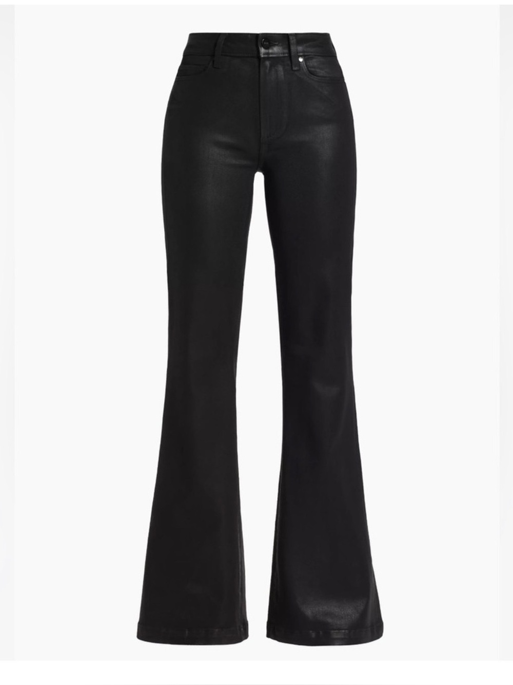 Paige Genevieve Coated Flare Jeans Black size 30